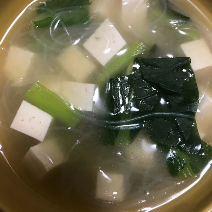 豆腐入り春雨スープ